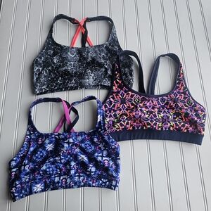 TYR Patterned Sports Bras - Set of 3 Womens Medium No Pads